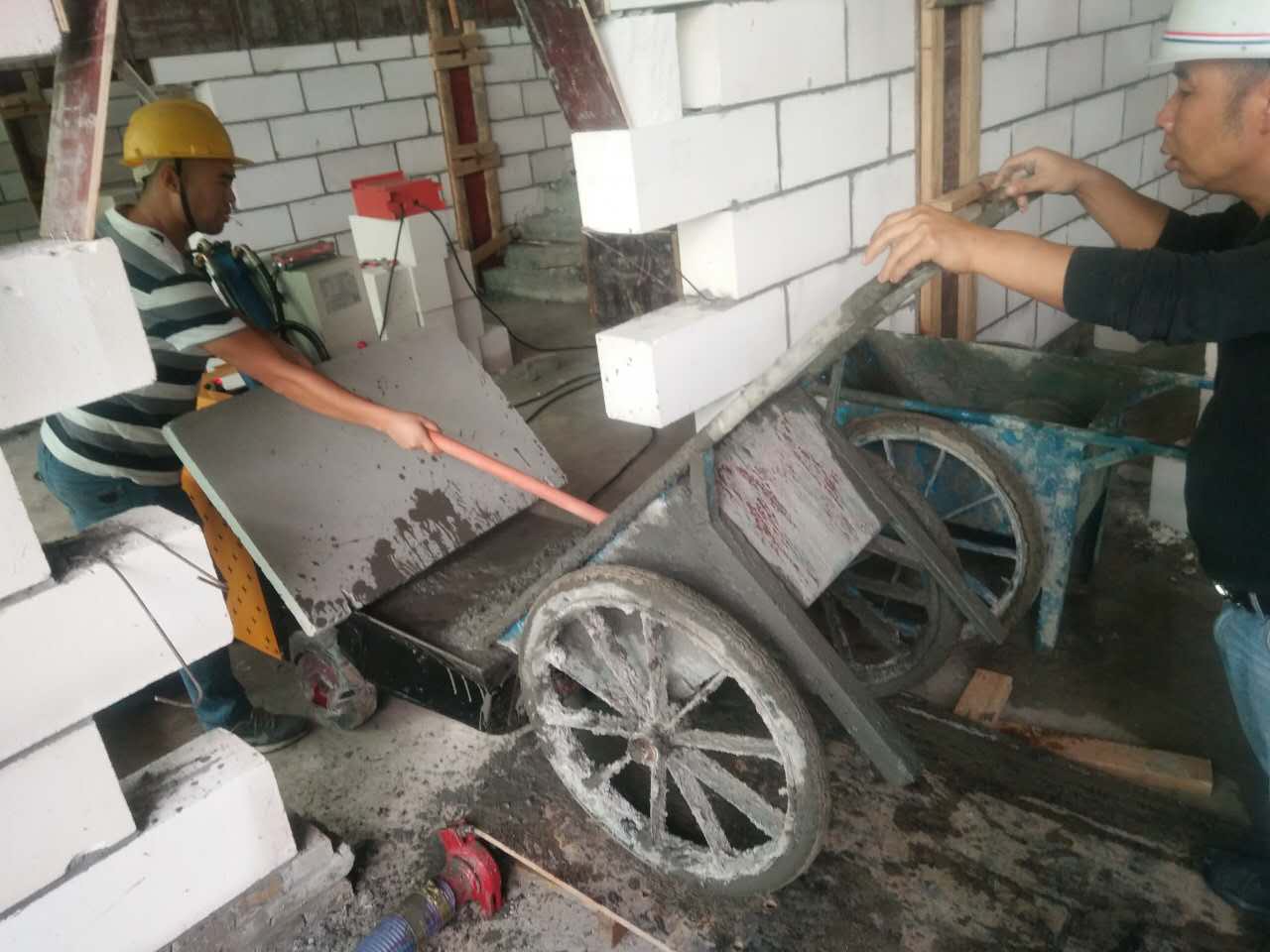 滁州二次构造柱输送泵厂家施工现场