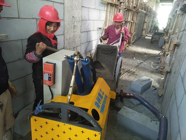 鲁科上海二次构造柱泵现场施工