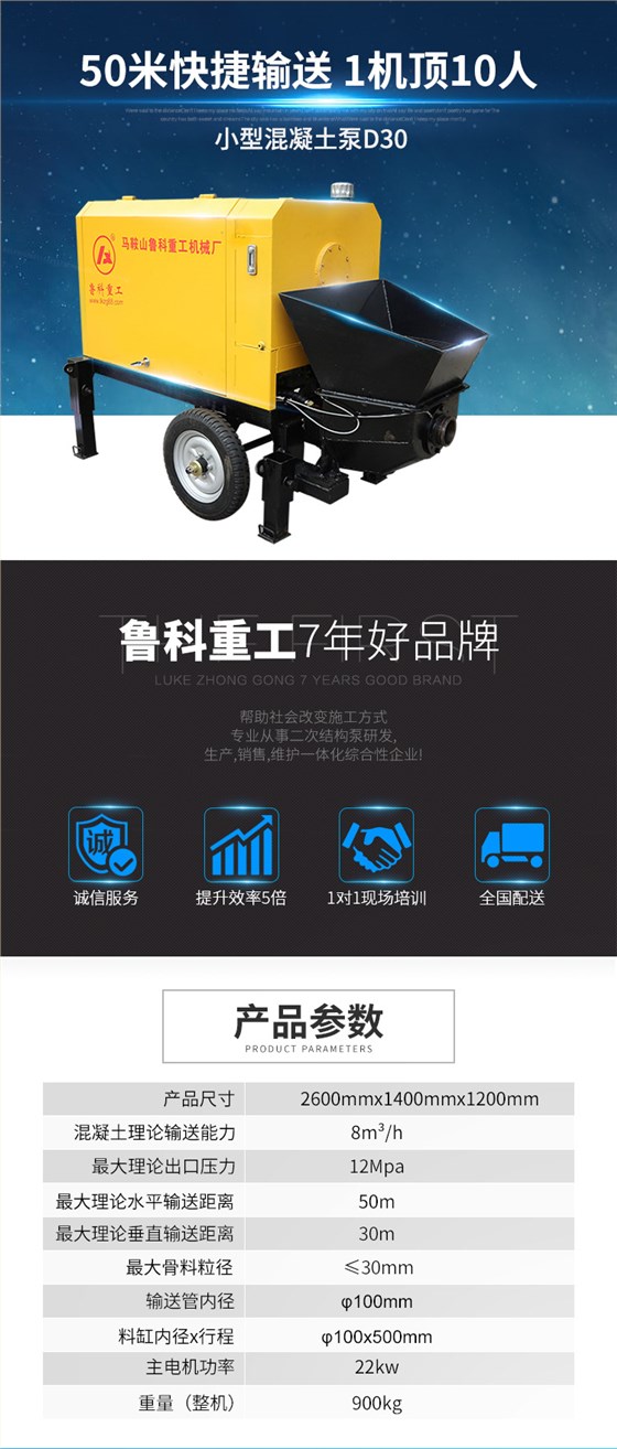 小型混凝土泵车租一天多少钱