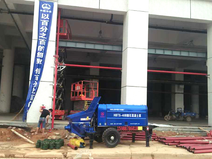 6月1日南京细石混凝土泵合作中铁二局广州交通轻轨项目