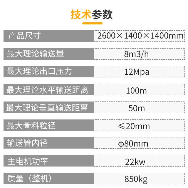 小型混凝土输送泵车